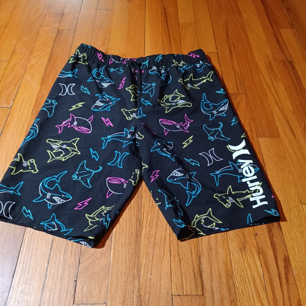 Hurley Black Shark Print Shorts
